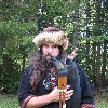 Viking wedding : Aasmund with his bagpipe