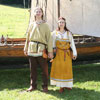 Viking wedding : the newly-weds in front of Fenrir
